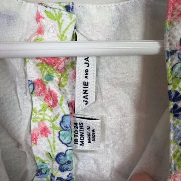 Janie and Jack Baby Girls Floral Square Neck Sleeveless Dress Easter Spring - Picture 5 of 6